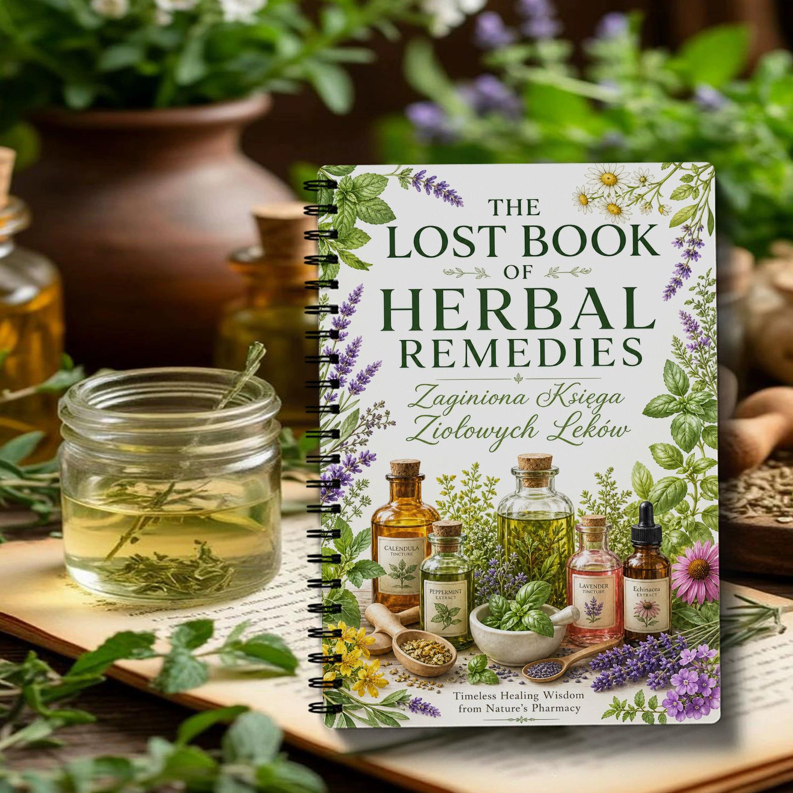 Herbal Wellness In - Kruidengeneesmiddelen spiraalnotitieblok Poolse editie omslagjournaal voor
