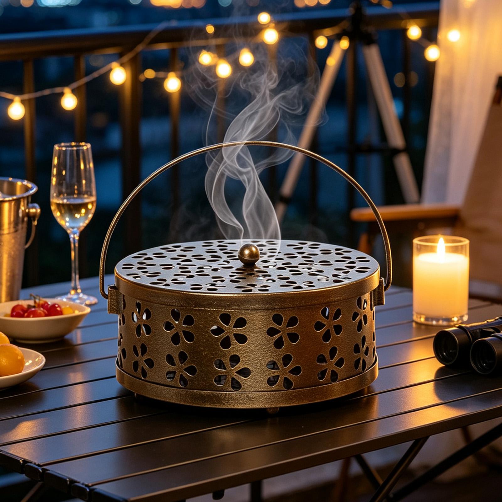 Tulsi Holy Basil - Draagbare muggenspiraalhouder met handvat, ronde hittebestendige