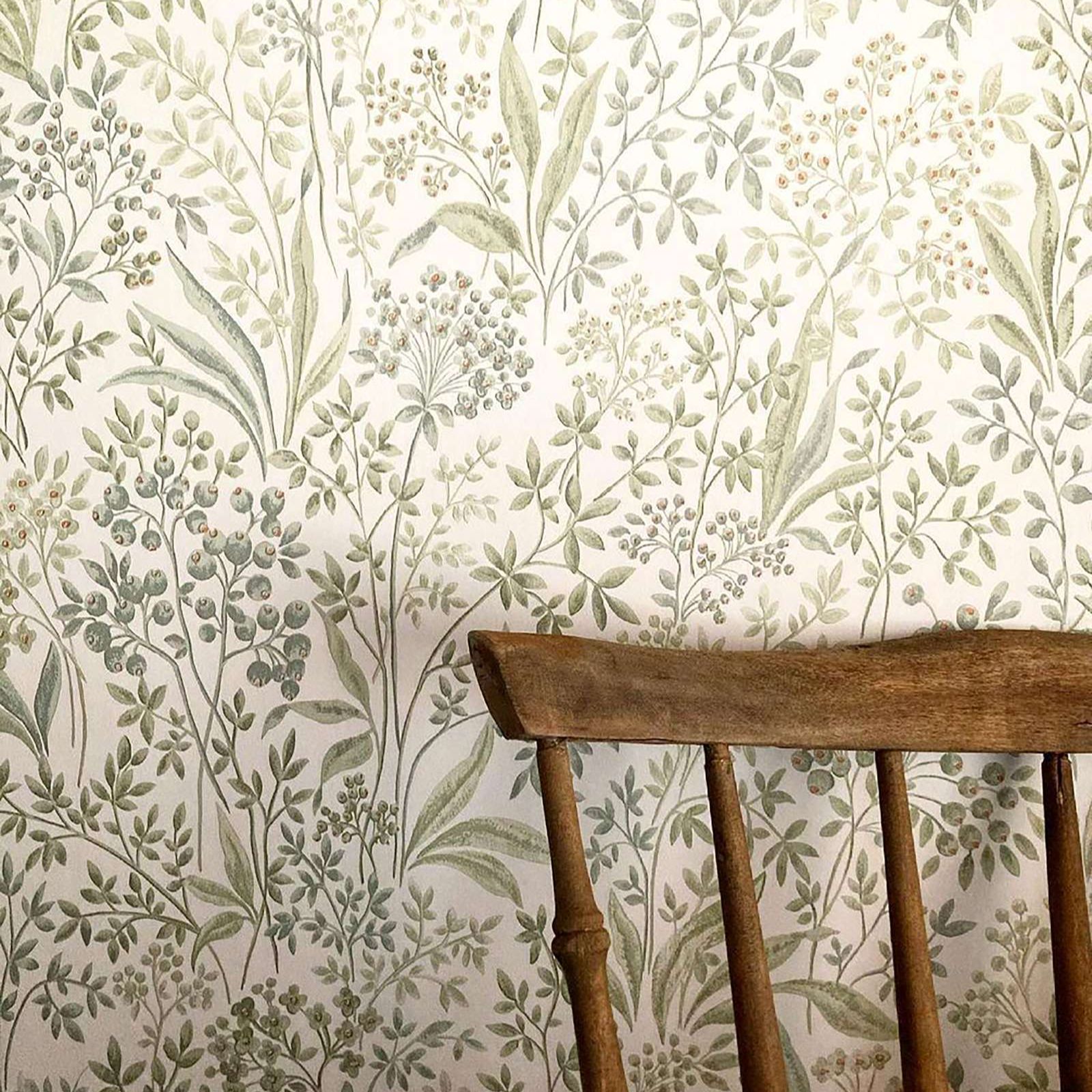 Herbal Wallpaper - Aquarel Geschilderd Nocturne Behang Met Botanic