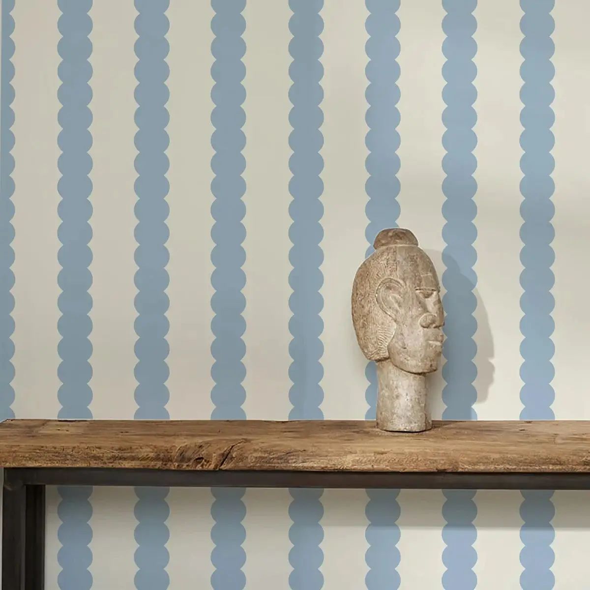 Blauwe abstracte bubbellijnen  - Herbal Wallpaper recensie en prijs