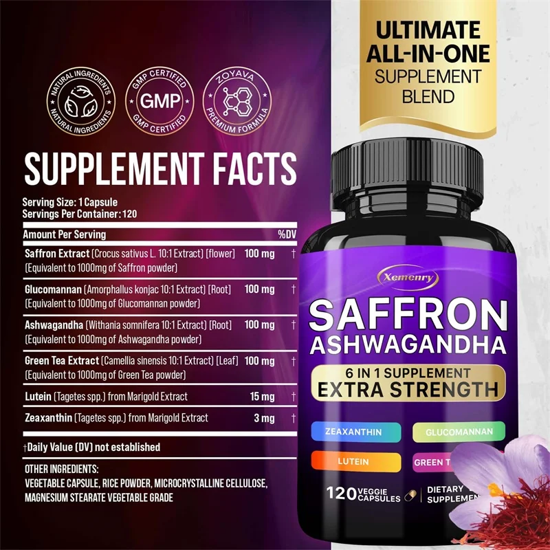 Saffraan Ashwagandha, 6-in-1 s - Tulsi Holy Basil recensie en prijs