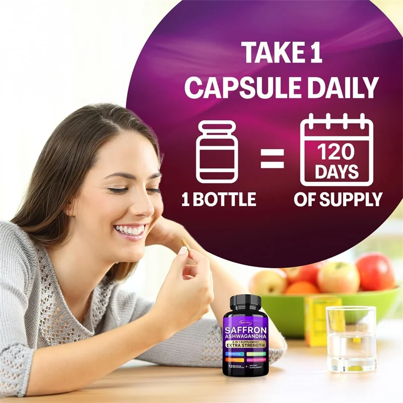 Saffraan Ashwagandha, 6-in-1 s - Tulsi Holy Basil recensie en prijs