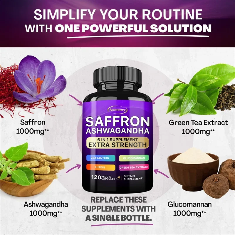Saffraan Ashwagandha, 6-in-1 s - Tulsi Holy Basil recensie en prijs
